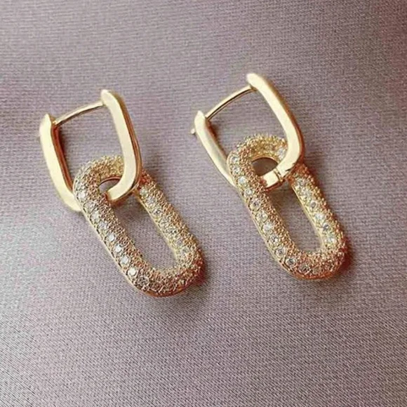 💛 Chain Link Hoop Earrings - Picture 3 of 4